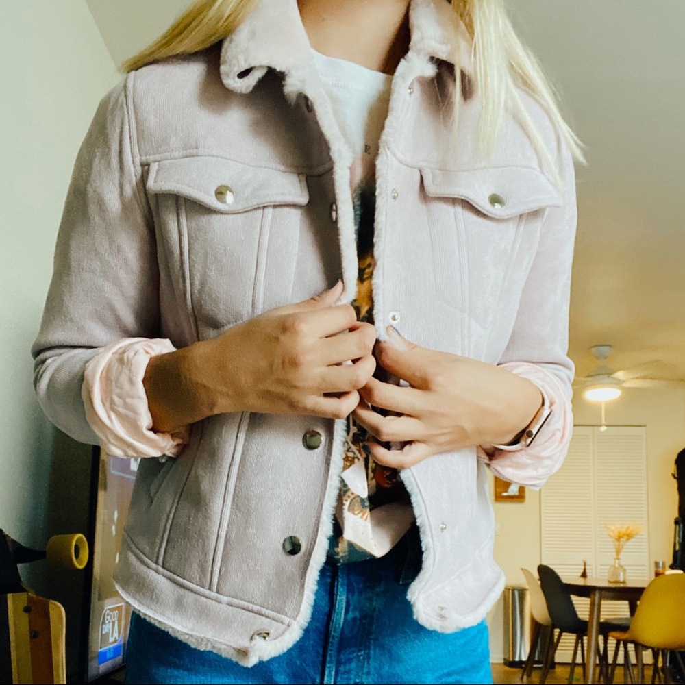 Pink Fuzzy Trucker Jacket